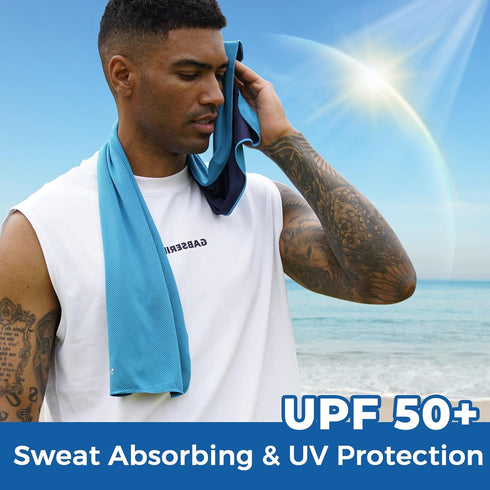 8 Pack (40"x 12"), Sukeen Cooling Towels Cooling Towels for Neck and Face, Microfiber Breathable Towel for Hot Weather
