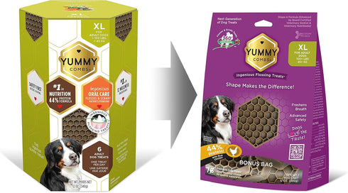 Dog Dental Treats | Removes Tartar - Vet VOHC Approved | Yummy Treat for Teeth Cleaning - Chicken Protein | for Extra