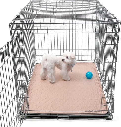 (2 Pack), 42-Inch (41x28 Inch, Pack 2) Paw Inspired Washable Crate Liners for Dogs Leakproof, Non-Slip Pee Pads