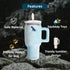 Funny Tumbler with Handle Cup Dog Toys,Cute Squeaky Dog Toys Cup,Funny Tumbler Dog Toy,Interactive Fluff and Tuff Dog Toy Cup,Safety Design for Small/Medium/Large Size Dog (BLUE)