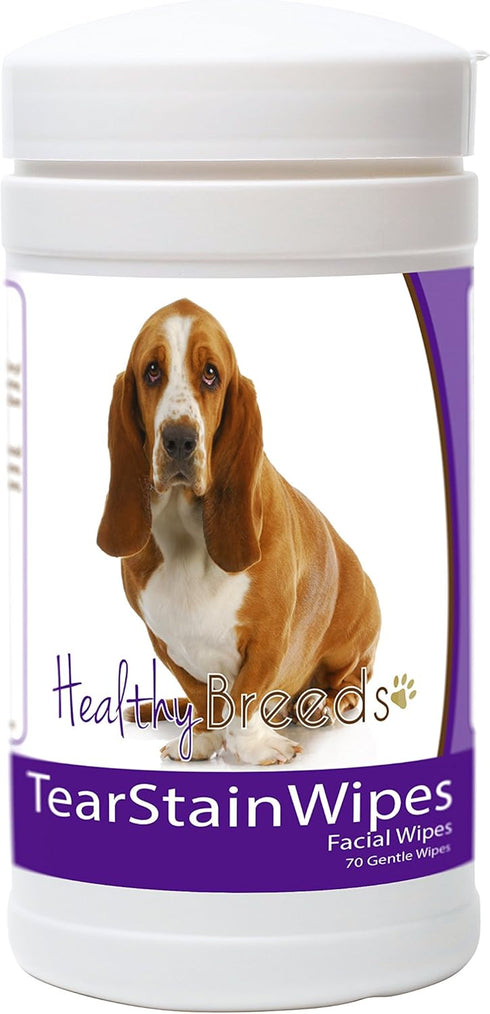 Healthy Breeds Basset Hound Tear Stain Wipes 70 Count