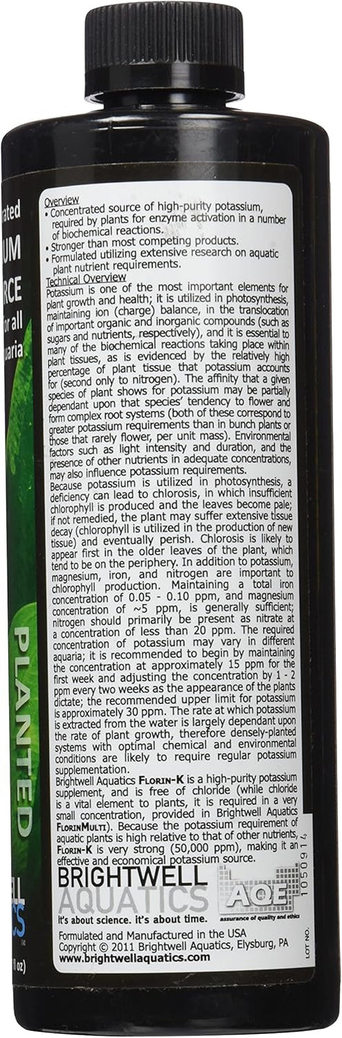 Brightwell Aquatics Florin K, Concentrated Potassium Source for All Planted Aquariums, 500 ml
