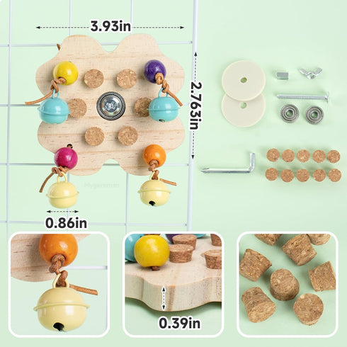 Mygeromon Bird Toys for Parakeets Interactive Spinning Bells Toy for Parrot Budgie Lovebird Cage Accessories
