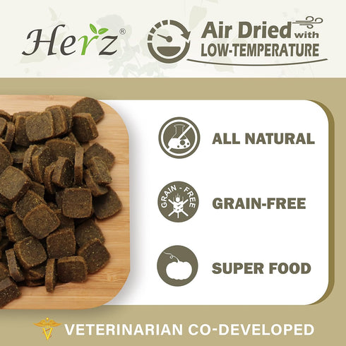 Herz Air-Dried Dog Food – New Zealand Grass-Fed Beef Recipe 2 lb, Grain Free, All Natural, High Protein