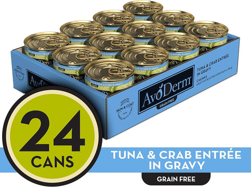 3 oz AvoDerm Natural Tuna & Crab Entre in Gravy - Grain Free Wet Canned Cat Food