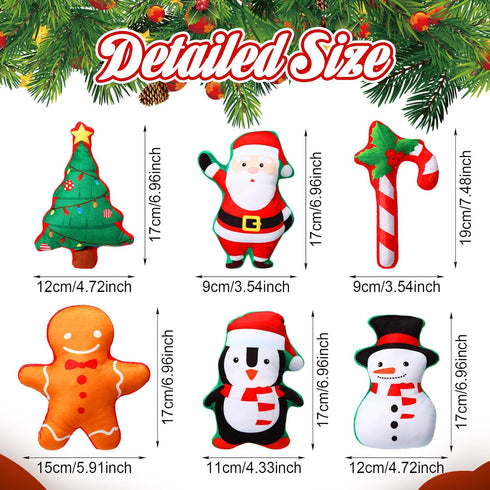 Leyndo 24 Pieces Christmas Squeaky Dog Toys Bulk, Interactive Teething Chew Toys for Christmas Dogs