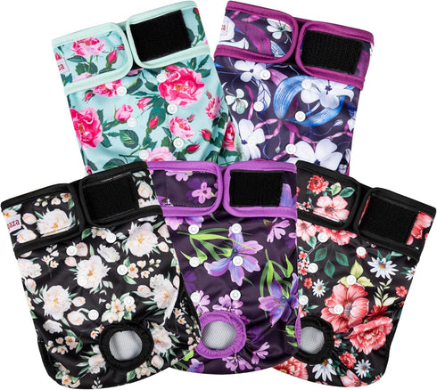 Diapers(5 Pack) Washable Reusable Female Dog Small Medium Large Doggie Puppy & Doggy Dog Diaper, Period Panties in Heat