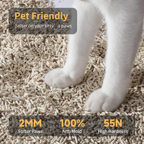 FUKUMARU Tofu Cat Litter, 18 lbs, Flushable, Clumping, Dust Free, Natural Unscented, Low Tracking, Odor Control