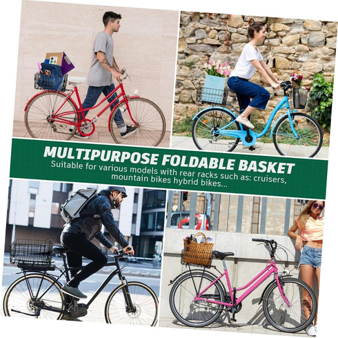 BESPORTBLE Foldable Electric Bike Basket Black Storage Basket for Bicycle and Bike Easy to Install Stylish Gadget