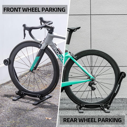 ROCKBROS Floor Bike Stand - Stable Storage Rack for Mountain & Road Bikes, Indoor/Outdoor Parking