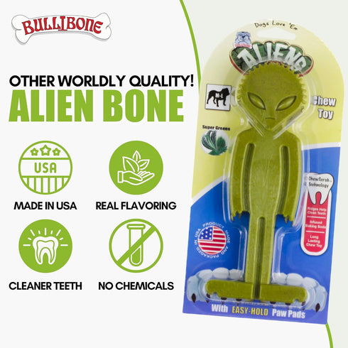 Bullibone Alien Bone: Chew Toy for Small Dogs and Aggressive Chewers