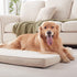 Memory Foam Large Dog Bed, Orthopedic Crate Bed with Cooling Gel Foam, Waterproof Liner, Washable Cover, Beige