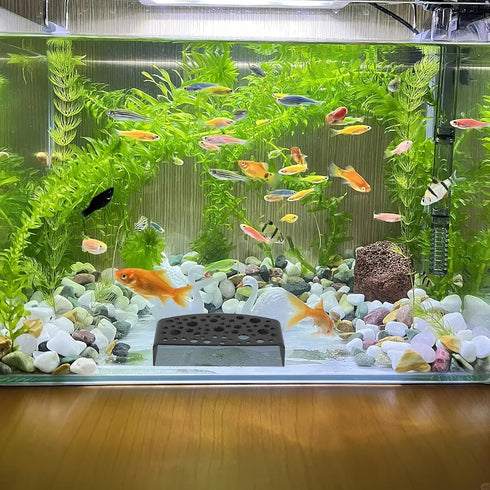 2pcs SUPVOX Aquarium Shrimp Hideouts Black with Holes, Freshwater Shrimp Cave Shelter and Fish Hiding House, Breeding