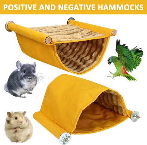 FunMove Hammock Warm Hamster House Mouse Rat Hanging Swing Bed Guinea Pig Cage Bedding Small Pet Animal Double Layer