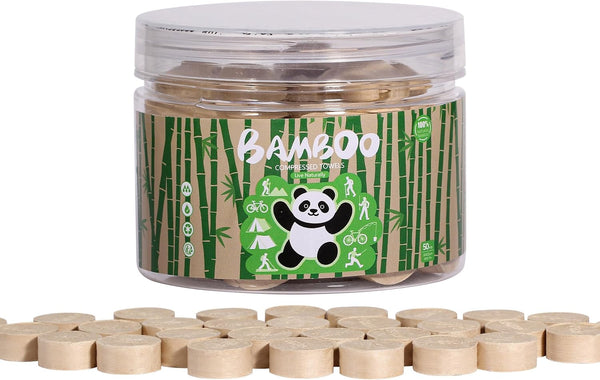 Compressed Towel Tablets - Disposable Compostable Toilet Paper Tablets for Travel, Hiking,