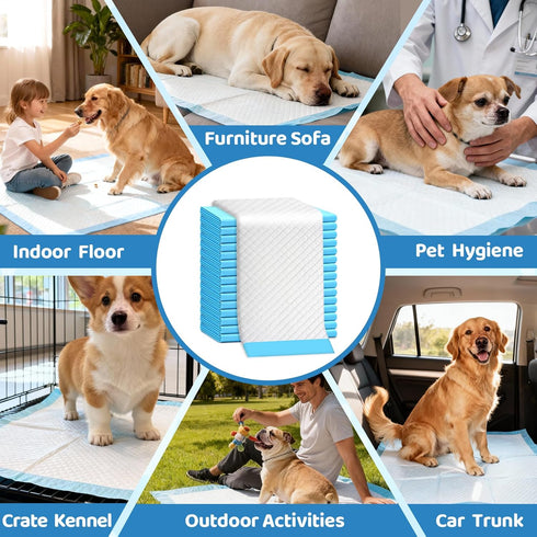 UGODAR 60-Pack 34"x28" Extra Large Dog Pee Pads Super Absorbent Leak-Proof Quick-Dry Puppy Pads Potty Training Pads