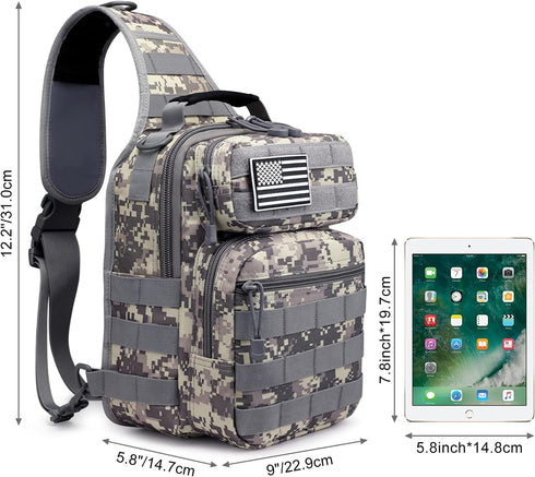 G4Free Tactical Sling Bag Backpack, Military Rover Shoulder Sling Pack, Molle EDC Small Crossbody