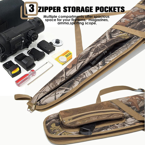 3 46 52 Inch RAVOINCC Rifle Case Soft Shotgun Cases - Water Resistant Gun Carry Bag for Scoped Rifles with Accessory