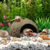 Hermit Crab Sea Shells Natural Coconut Shell Hut, Artificial Plants for Hermit Crab Tank Hide Reptile Supplies - 22 PCS