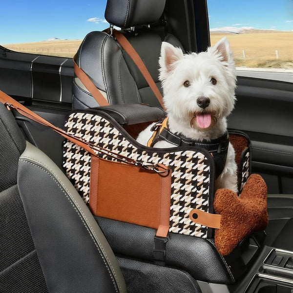 petmix Center Console Dog Car Seat with Breathable Mesh Cover, Pet Puppy Car