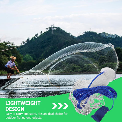 4ft/1.2m Abaodam Hand Cast Fishing Net with Monofilament Line and Weighted Steel Sinkers, Radius Easy Throw Shrimp