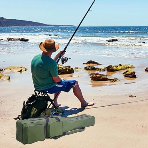 Fishing Rod Case, 4.27 ft Portable Fishing Pole Bag for Travel, Waterproof Fishing Rod Organizer
