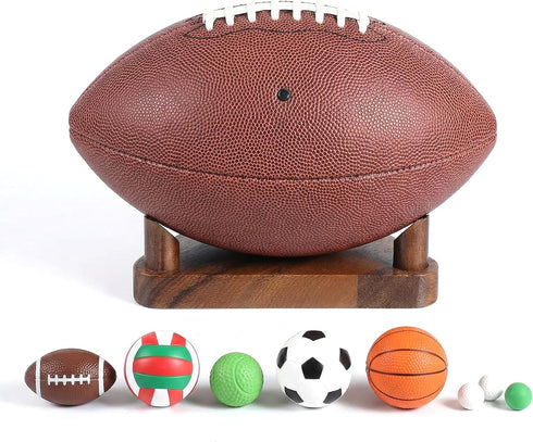 Xinjoduz Walnut Ball Display Stand, Basketball & Football Holder, Wooden Display Stand for Sports Memorabilia, Ball
