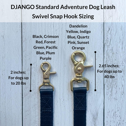 DJANGO Adventure Dog Leash, Strong and Comfortable with Padded Handle, Crimson Red