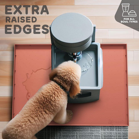 32x24x1” XL Dog Food Mat - All Purpose Silicone Griddle Mat for Food and Water, Waterproof with Raised Edges
