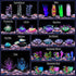 Soft Silica Gel Aquarium Decorations Glow in The Dark, Glowing Coral Ornaments for Fish Tank (Purple, Anemone)