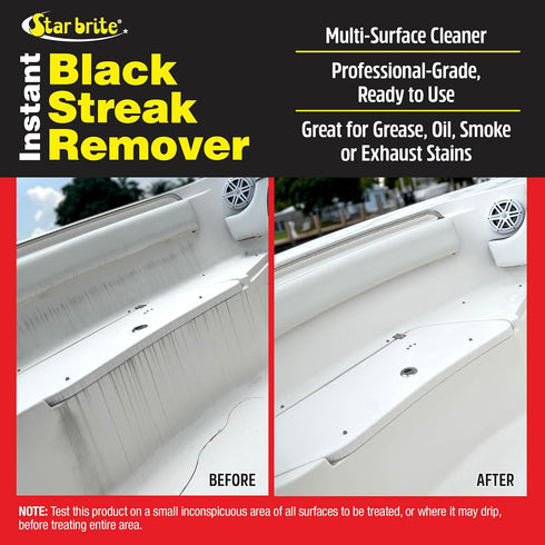 Star brite Instant Black Streak Remover - Dissolve Grease, Oil, Smoke & Exhaust Stains on Fiberglass, Vinyl, Metal