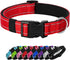 Reflective Dog Collar, Padded Soft Neoprene, Quick Release Basic Collars for Small Dogs, Red for Girl or Boy