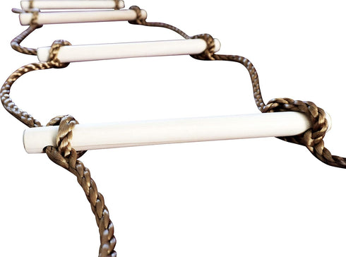 Everest's Toys 6,5 (2m) Boat Rope Ladder ft with Spring Hooks - Marine Wooden Rungs - Portable - Compact - Multipurpose
