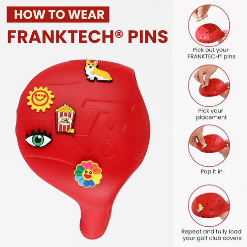 Golf Club Covers Pins, 10pcs or 25pcs PVC Plastic Decoration Charms, Compatible with Golf Head Covers