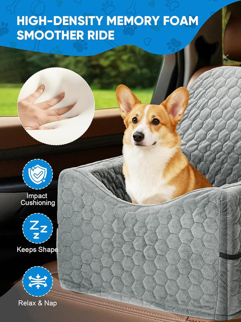 Sniffury 35 lbs, Dog Car Seat for Small/Medium Pets, Adjustable Booster Seat with Safety Leash, Washable Cover