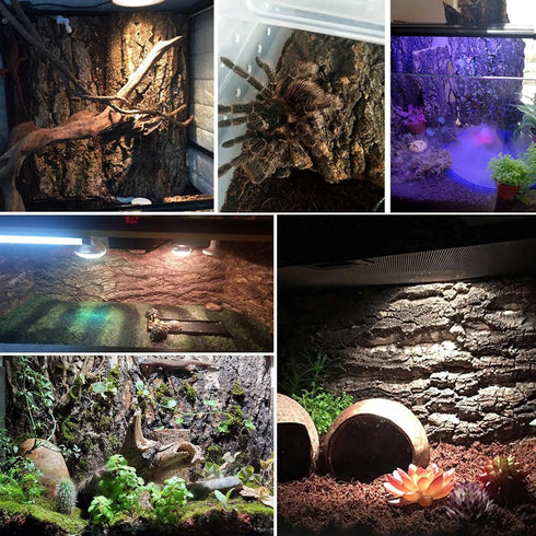 kathson 2PCS Thicker Cork Tile Background Bark, 11.6" L x 11.6" W for Reptile Tank Background