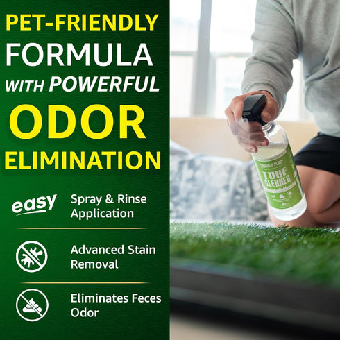 Turf Cleaner - Cleans and Deodorizes Fake Grass, 32 Fl Oz Turf Cleaner for Dog Grass Pad and Pet Urine
