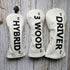 Golf Club Headcover - Premium PU Leather Driver Fairway Wood Hybrid Headcover, White with Black Golf Accessory