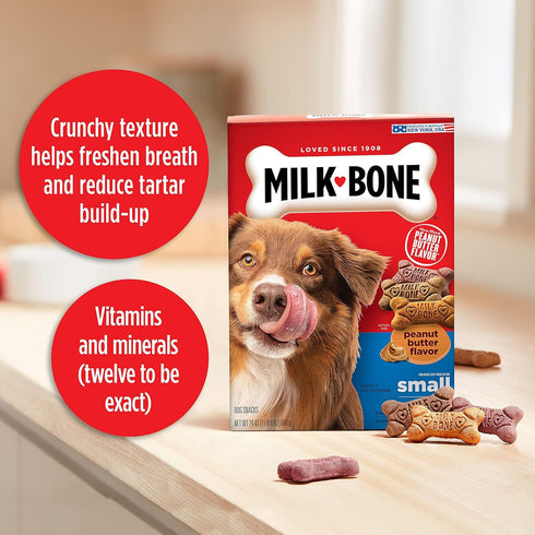 Milk-Bone Peanut Butter Flavor Dog Treats, 7 Pound, Crunchy Texture for Freshening Breath