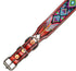 Western Leather Pet Floral Tooled Dog Collar Heavy Duty Adjustable Padded with Beaded Buckstitch (Medium - L - 19.5")