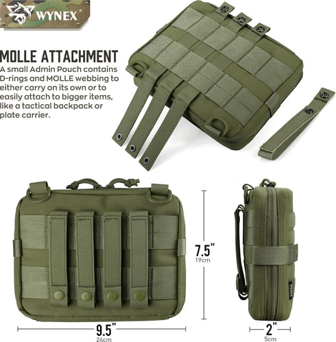 WYNEX Tactical Admin Molle Pouch, Medical EDC EMT Utility Bag Shell Design Attachment Pouches