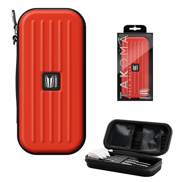 TARGET Darts Takoma Dart Case Wallet, Regular Size, Red, Store 3 Fully Assembled Darts & Accessories