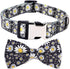 Daisy Dog Collar with Bow Tie, Cute Pattern Adjustable Buckle for Small Cat Kitten Pet Girl Female