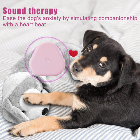 Moropaky Dog Heartbeat Toy - Anxiety Relief for Puppies, Grey