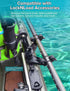 Kayak Paddle Holder, Dual Head Kayak Track Mount Accessories for Fishing, Offset Paddle Holder for Kayaking