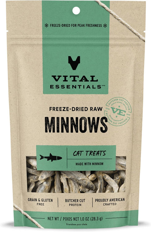 Vital Essentials Freeze Dried Raw Single Ingredient Cat Treats, Minnows, 1 oz