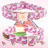 Elegant Little Tail Dog Collar, Watermelon Print Adjustable Cotton Durable Collar for Large Dogs