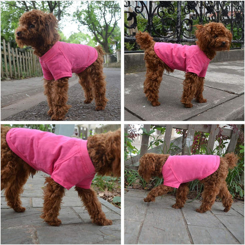 Lovelonglong Dog Costumes Basic Blank T-Shirt Tee Shirts for Medium Dogs, Rosered XXL