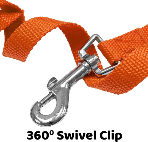 Downtown Pet Supply 50ft Long Dog Training Leash, Nylon Recall & Obedience Training Tools, Orange