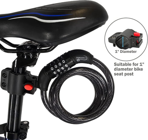 Lumintrail Combination Bike Lock Cable, 4ft Heavy Duty Anti Theft Bike Locks with Combinations and Mounting Bracket